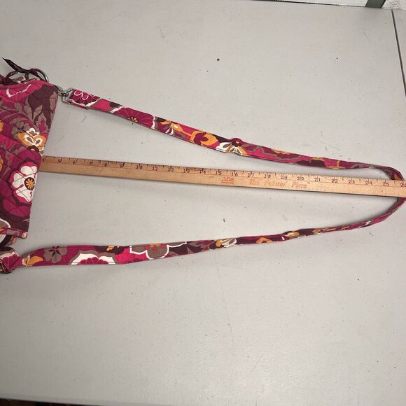 VERA BRADLEY Carnaby Large MESSENGER BAG Crossbody Floral pattern Fuchsia Pink - Picture 12 of 16